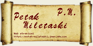 Petak Miletaški vizit kartica